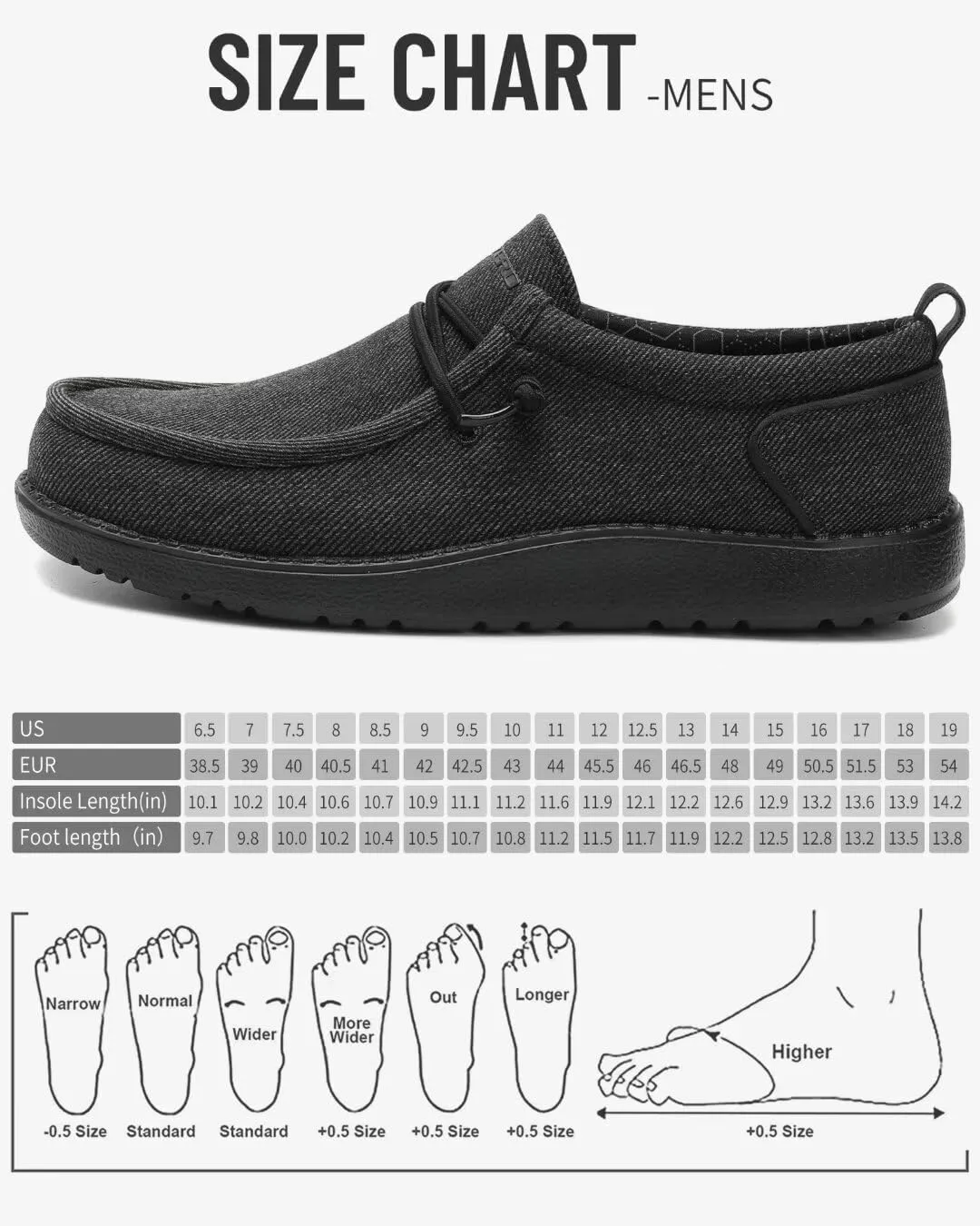 1TAZERO Wide-Shoes for Men-Slip on Walking-Loafers Casual-Shoes - Wide Width Comfortable Orthopedic Shoes for Men with Arch Support for Plantar Fasciitis