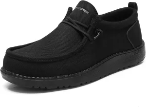 1TAZERO Wide-Shoes for Men-Slip on Walking-Loafers Casual-Shoes - Wide Width Comfortable Orthopedic Shoes for Men with Arch Support for Plantar Fasciitis