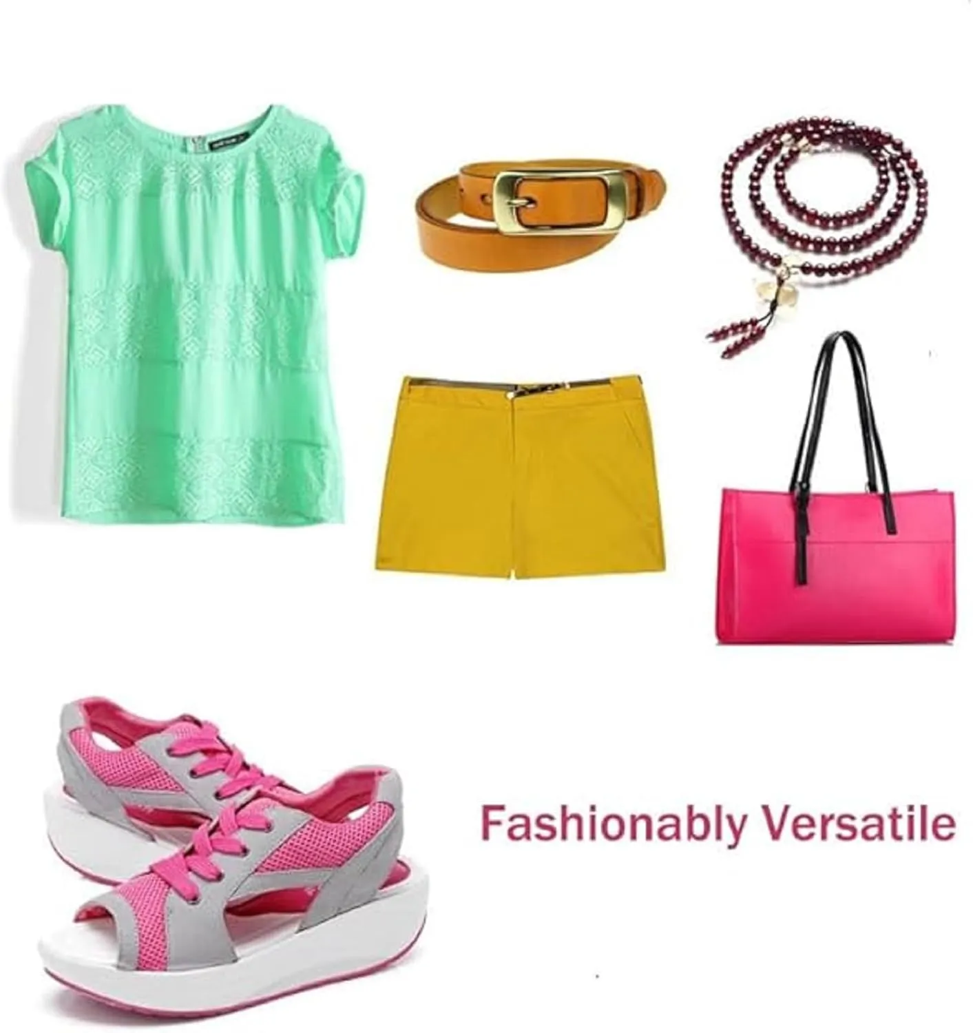 2025 New Contrast Paneled Cutout Lace-Up Muffin Sandals, Open Toe Tennis Shoes, Women Causal Summer Toe Platform Sneaker Sandals