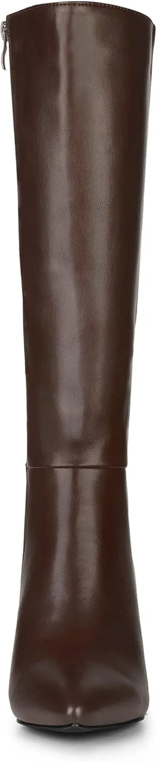 Allegra K Women's High Heels Pointed Toe Stiletto Heel Knee High Boots