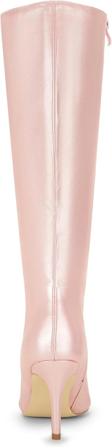 Allegra K Women's High Heels Pointed Toe Stiletto Heel Knee High Boots