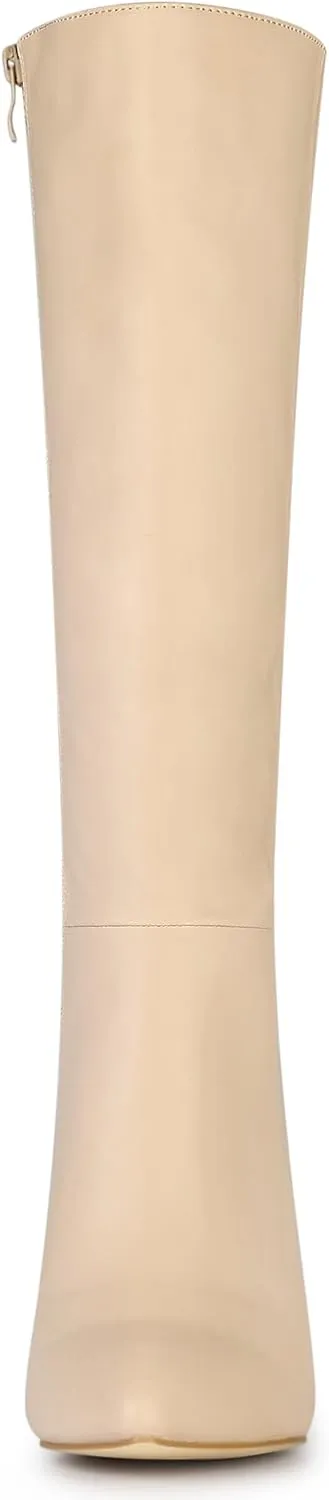 Allegra K Women's High Heels Pointed Toe Stiletto Heel Knee High Boots