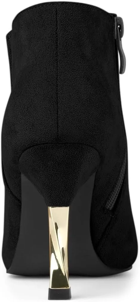 Allegra K Women's Pointed Toe Stiletto High Heels Ankle Boots