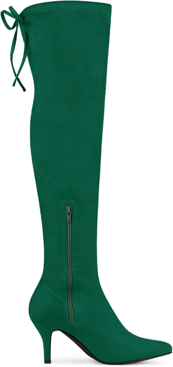 Allegra K Women's Stiletto Heels Thigh High Over the Knee High Boots
