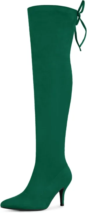 Allegra K Women's Stiletto Heels Thigh High Over the Knee High Boots