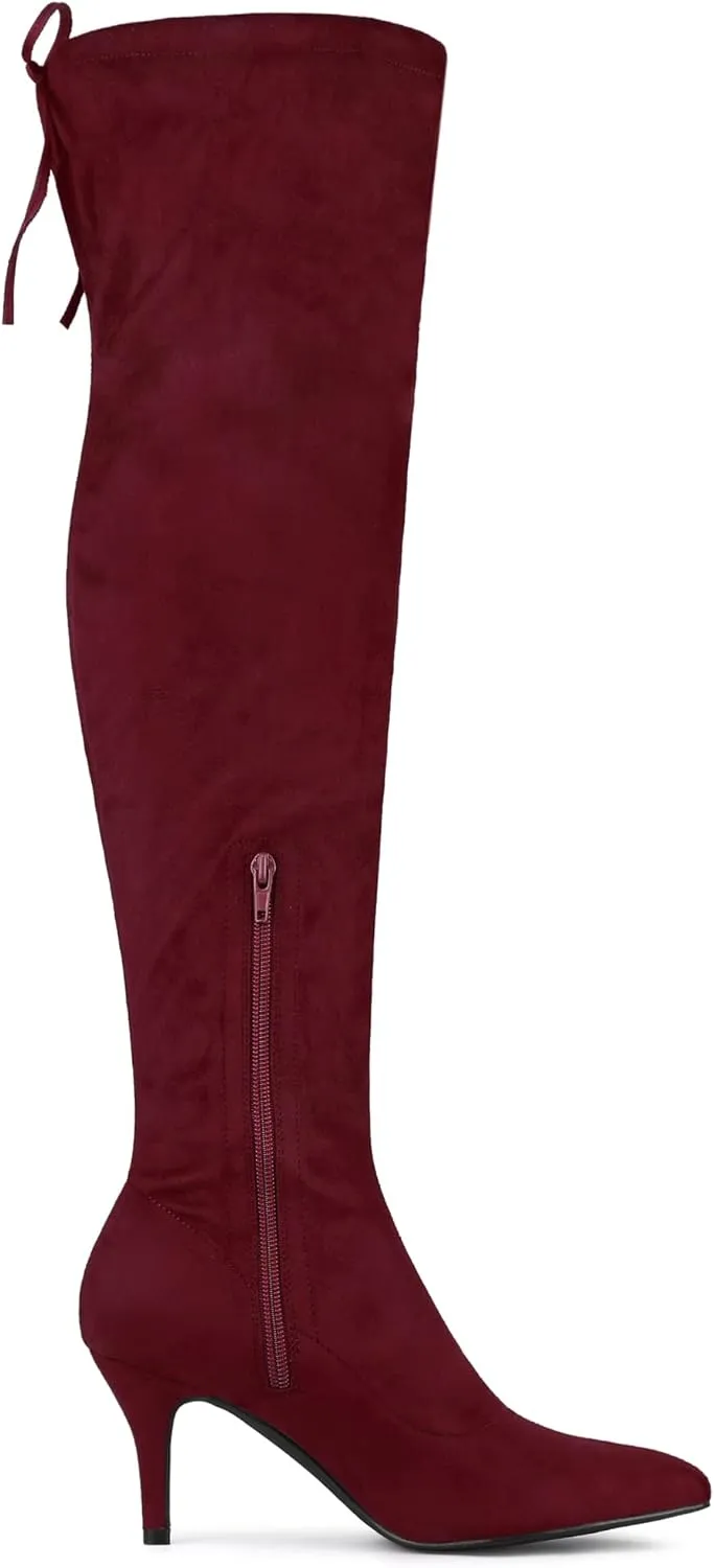 Allegra K Women's Stiletto Heels Thigh High Over the Knee High Boots
