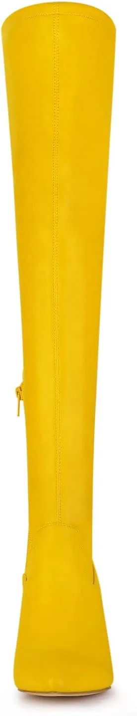 Allegra K Women's Thigh High Block Heels Over Knee High Boots