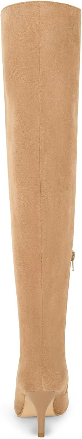 Allegra K Women's Thigh High Boots Lace Up Stiletto Heel Over Knee High Boots