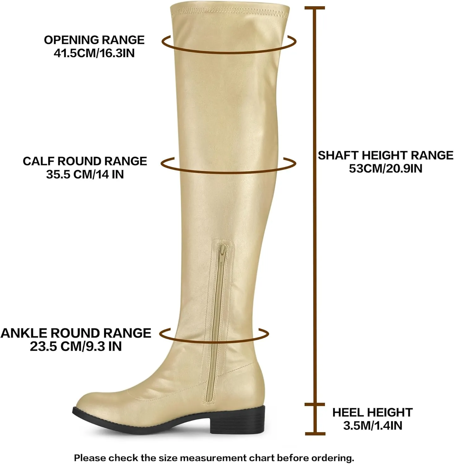 Allegra K Women's Thigh High Boots Low Block Heel Fashion Over the Knee High Boots