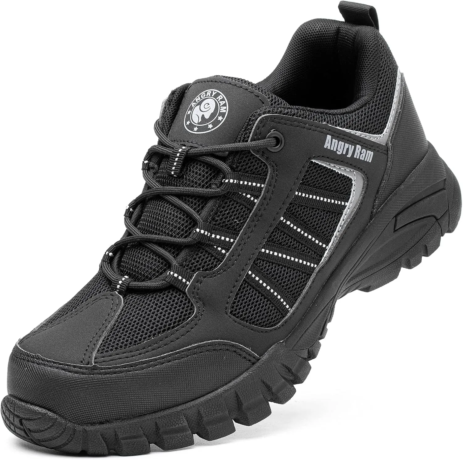 ANGRYRAM Steel Toe Shoes for Men Women Lightweight Indestructible Work Shoes Breathable Slip Resistant Safety Sneakers Comfortable Puncture Proof Shoes for Working Construction Industry