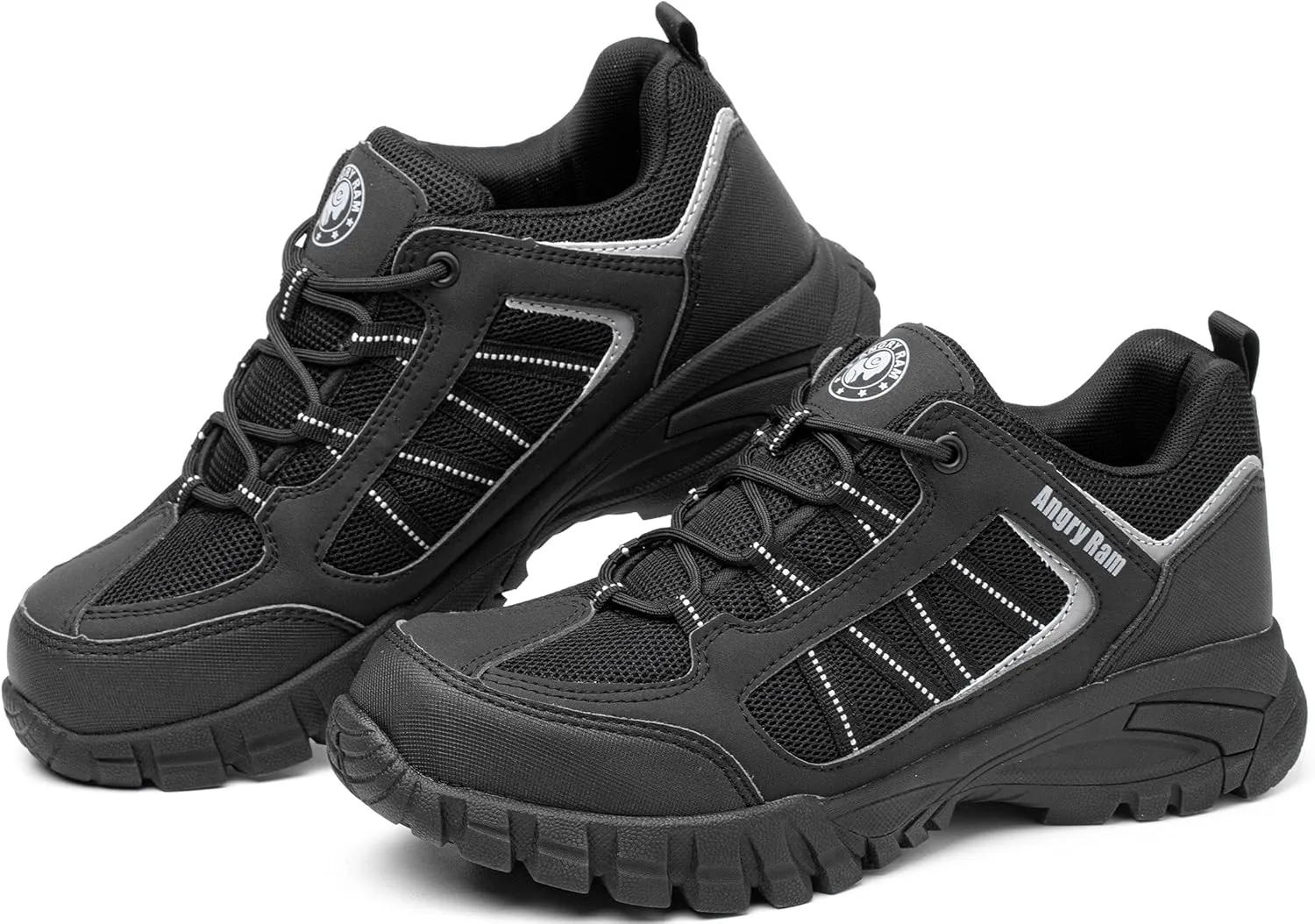 ANGRYRAM Steel Toe Shoes for Men Women Lightweight Indestructible Work Shoes Breathable Slip Resistant Safety Sneakers Comfortable Puncture Proof Shoes for Working Construction Industry