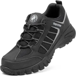 ANGRYRAM Steel Toe Shoes for Men Women Lightweight Indestructible Work Shoes Breathable Slip Resistant Safety Sneakers Comfortable Puncture Proof Shoes for Working Construction Industry