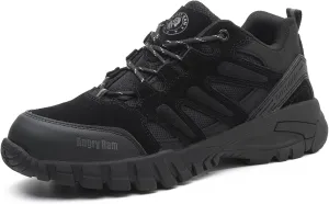 ANGRYRAM Steel Toe Shoes for Men Women Lightweight Indestructible Work Shoes Breathable Slip Resistant Safety Sneakers Comfortable Puncture Proof Shoes for Working Construction Industry
