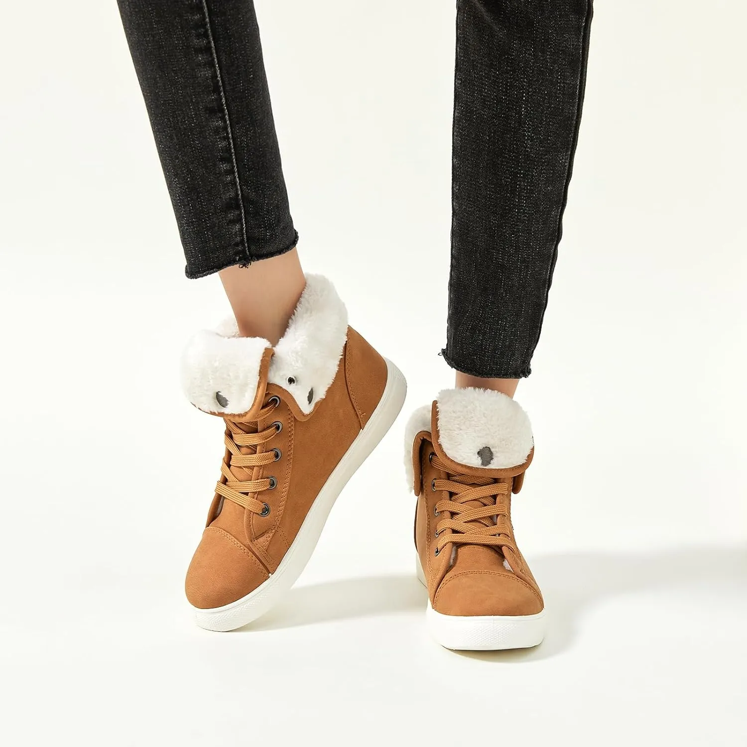 Ankle Boots For Women Lace Up Combat Boots Winter Boots Fashion Snow Boots For Girls Ankle Booties Winter Shoes