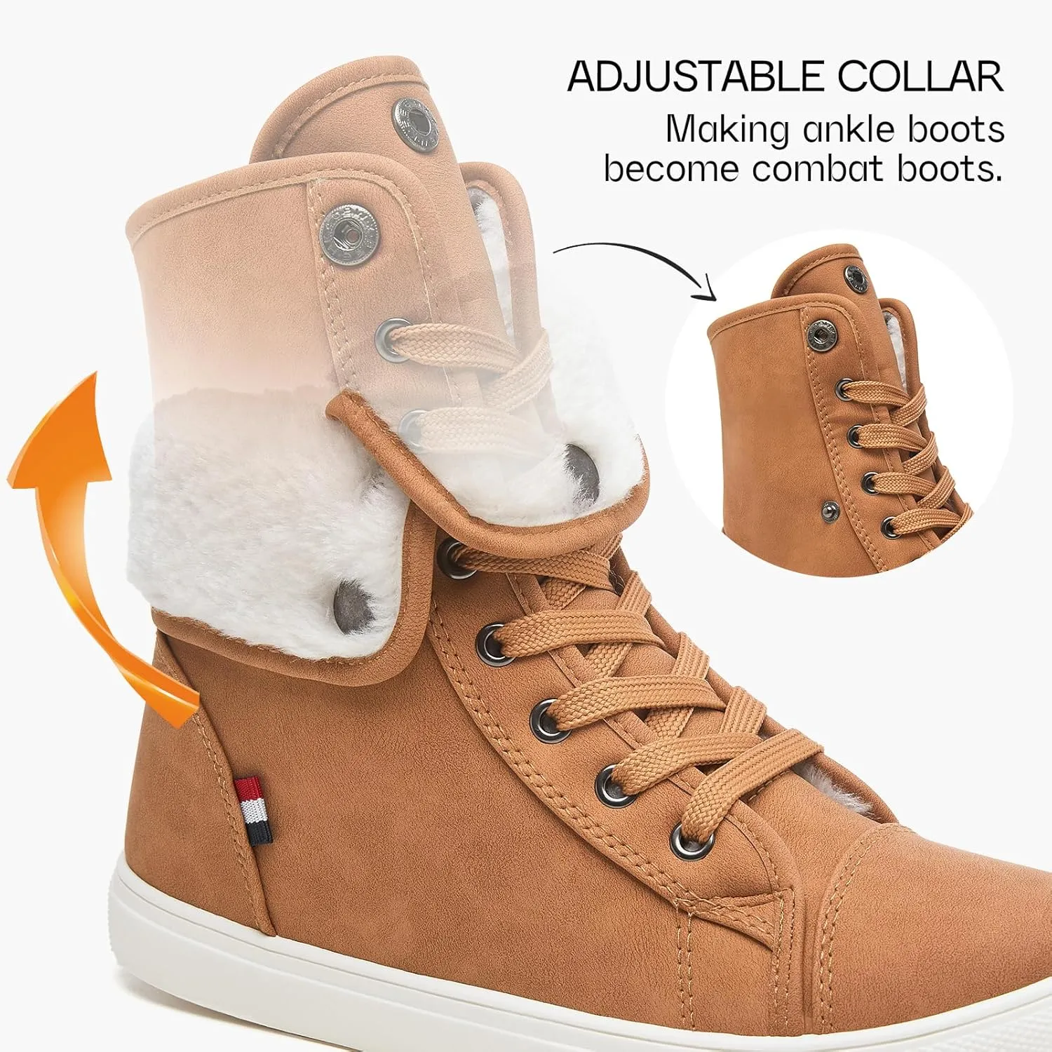 Ankle Boots For Women Lace Up Combat Boots Winter Boots Fashion Snow Boots For Girls Ankle Booties Winter Shoes