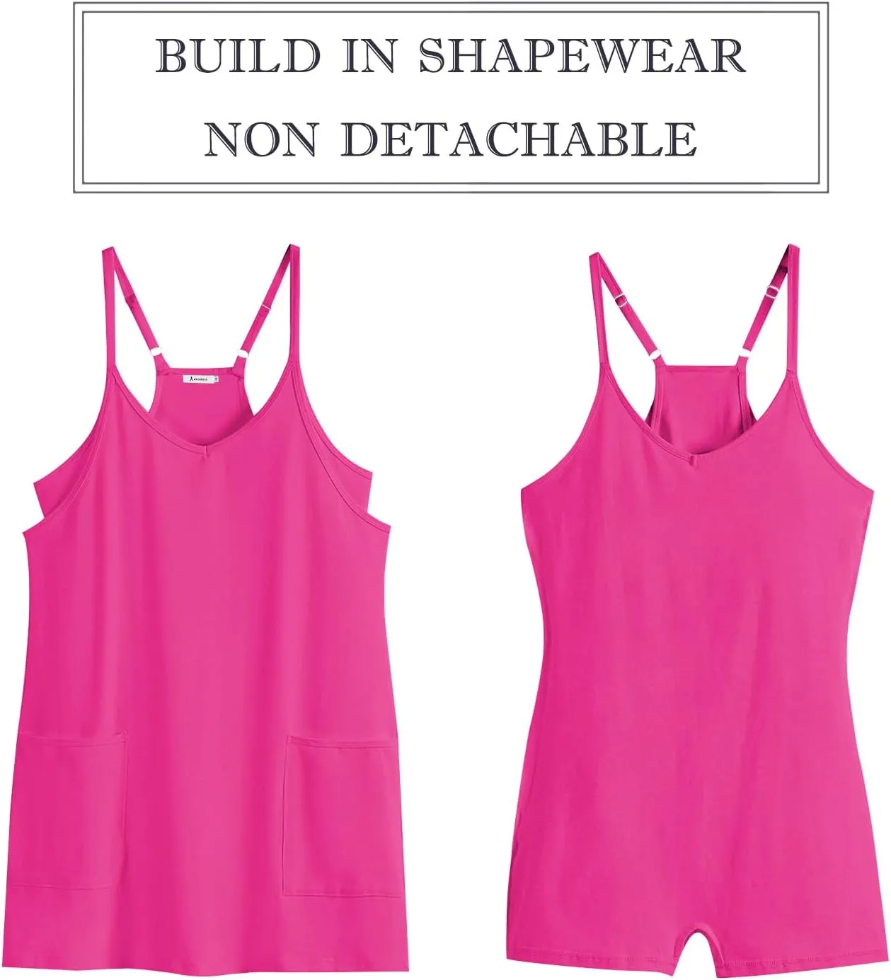 ANRABESS Women Athletic Dress Summer Tennis Workout Active Sports Mini Romper Dress Built in Shorts Travel Vacation Clothes