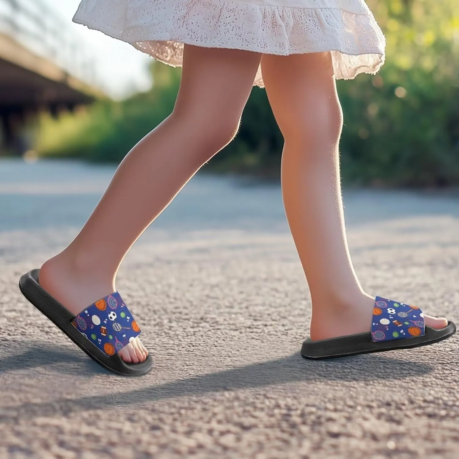 Anti-Slip Indoor Home Slippers for Girls and Boys, Kids Summer Shoes Size 11 Little Kid- Size 3 Big Kid