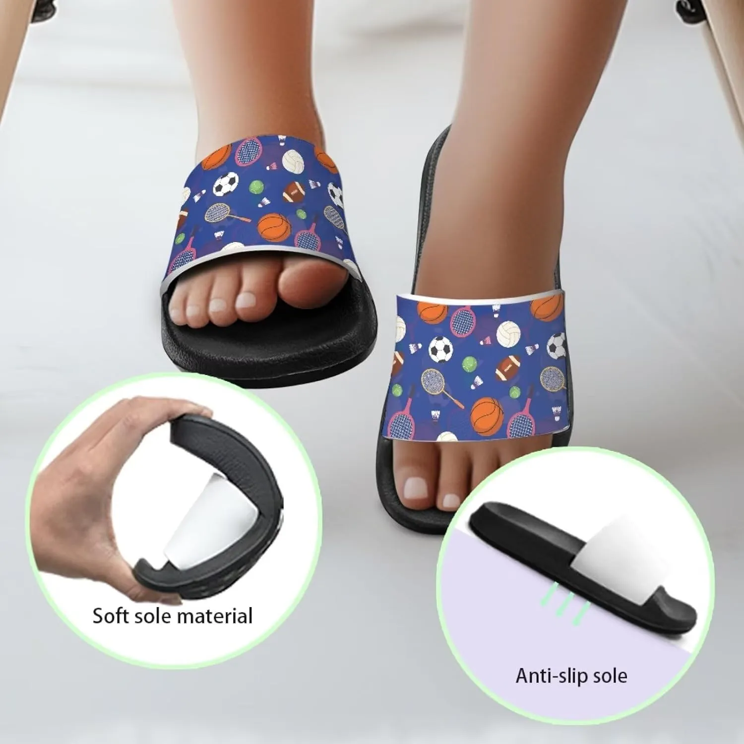 Anti-Slip Indoor Home Slippers for Girls and Boys, Kids Summer Shoes Size 11 Little Kid- Size 3 Big Kid