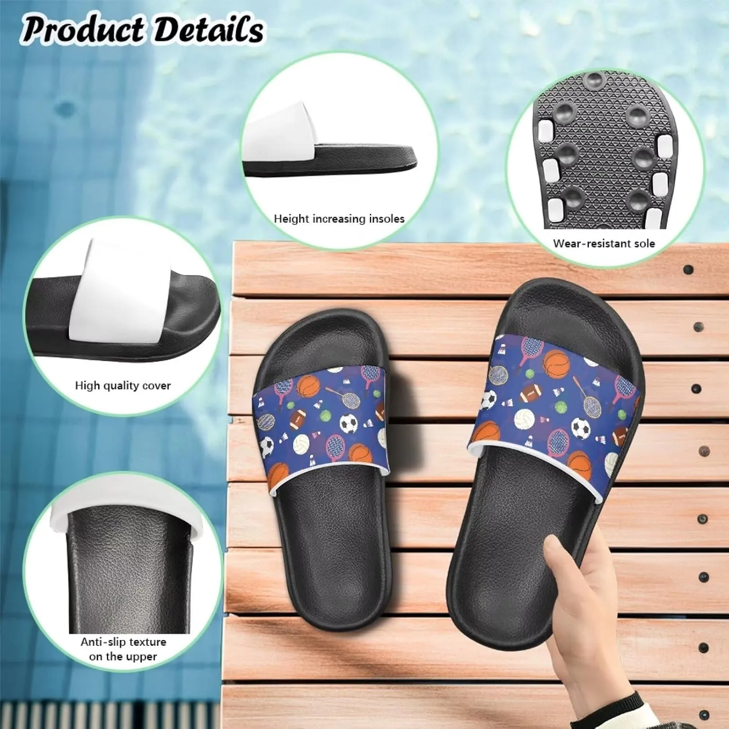 Anti-Slip Indoor Home Slippers for Girls and Boys, Kids Summer Shoes Size 11 Little Kid- Size 3 Big Kid
