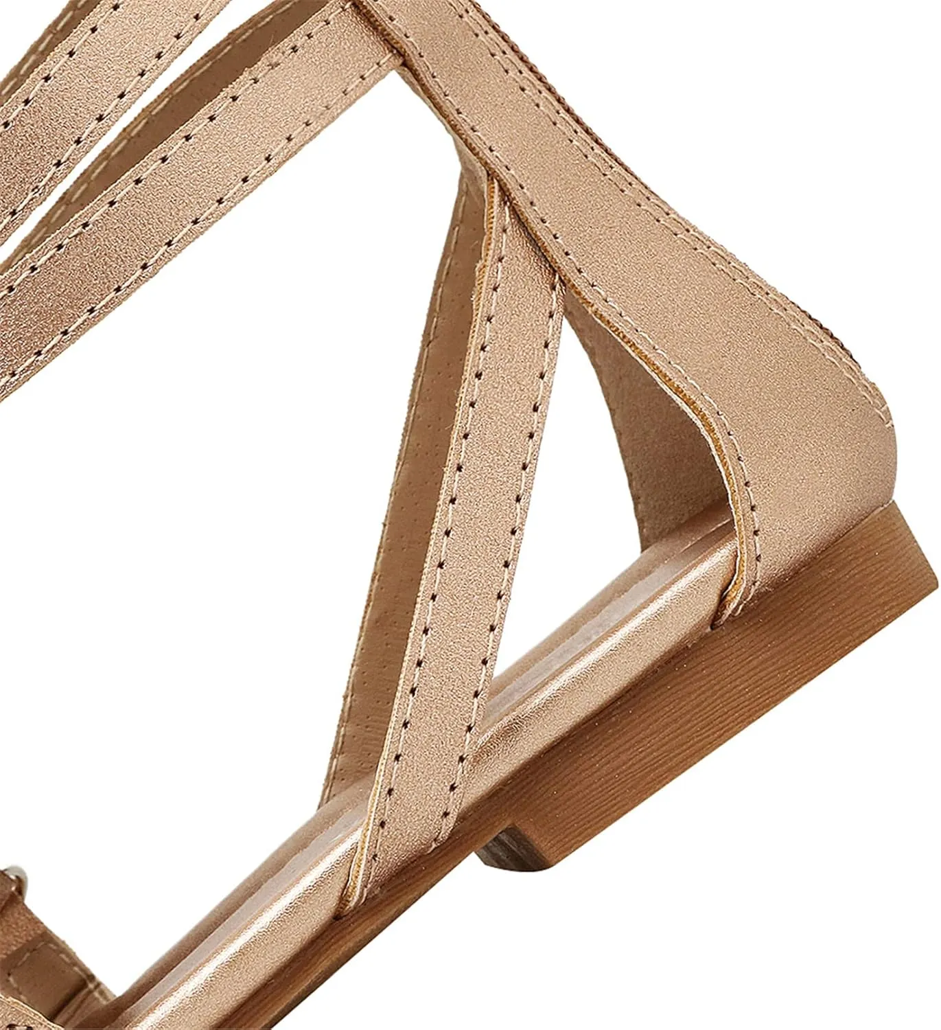ANUFER Womens Knee High Roman Gladiator Sandals Rivets Studded Strappy Zipper Thong Sandals