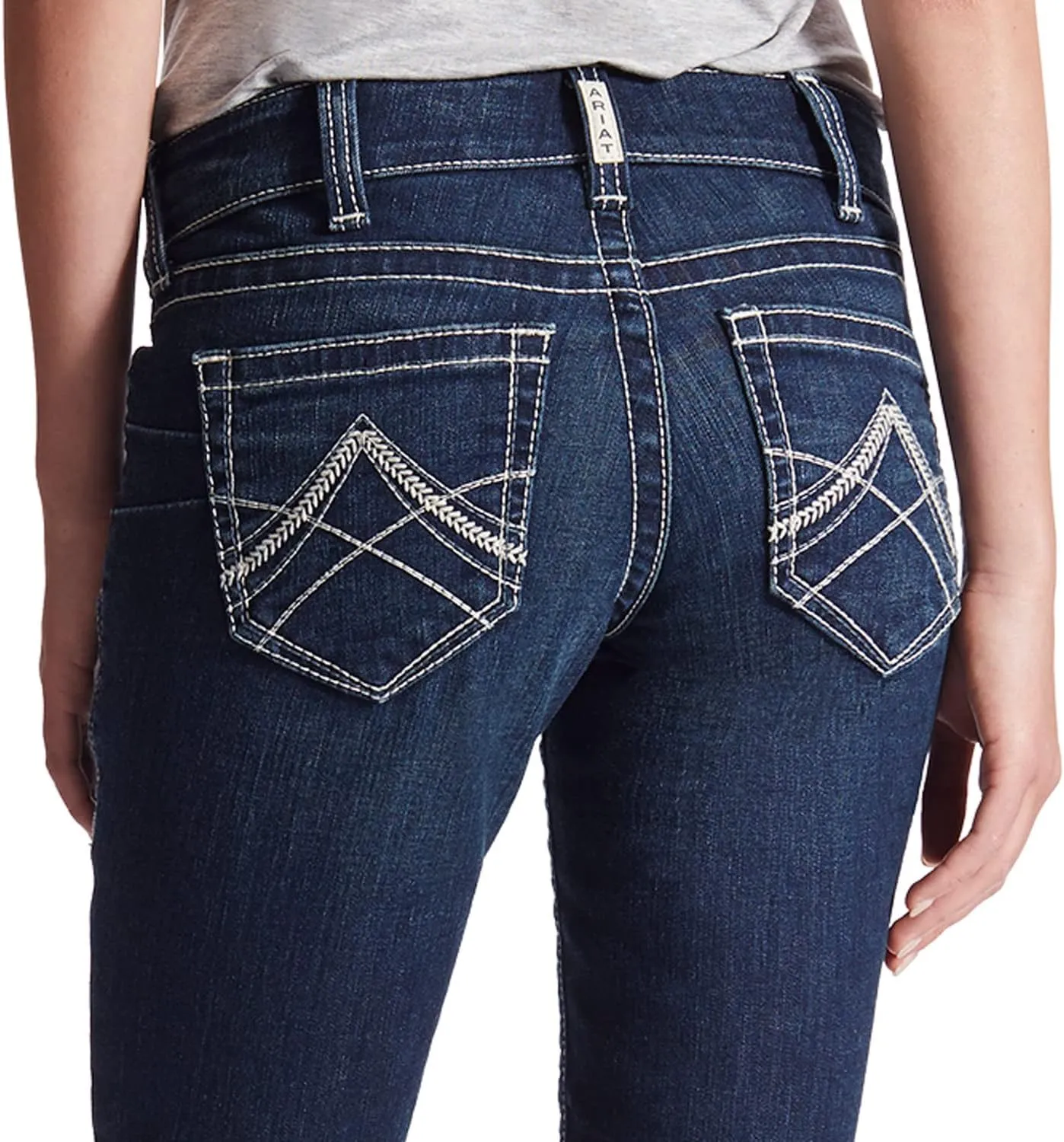 ARIAT Women's R.e.a.l. Mid Rise Stretch Icon Stackable Straight Leg Jean