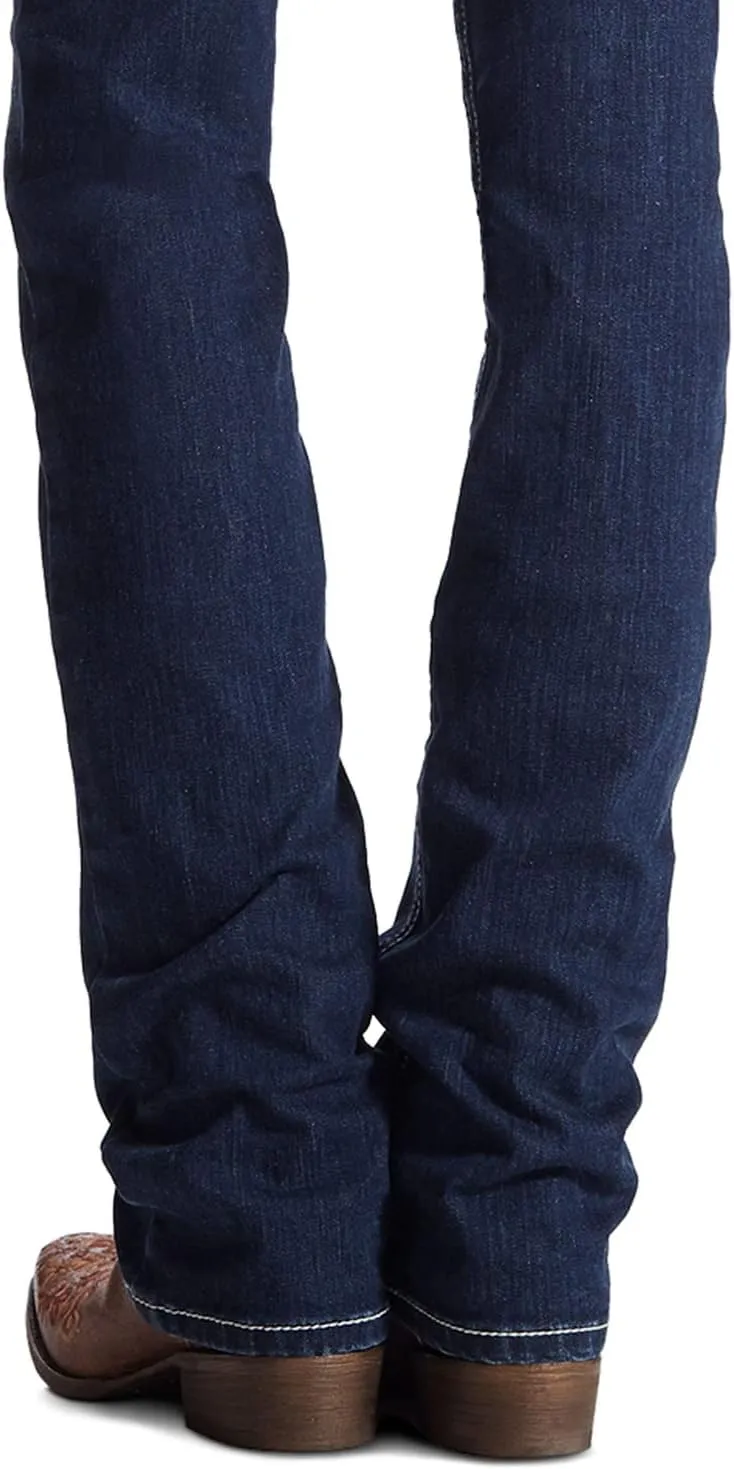 ARIAT Women's R.e.a.l. Mid Rise Stretch Icon Stackable Straight Leg Jean