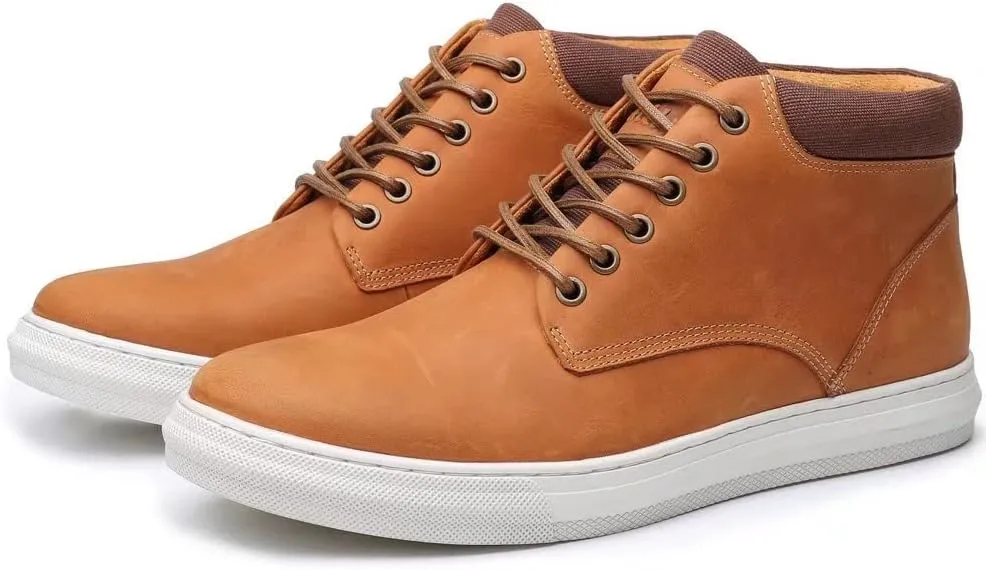 Arkbird Casual Sneaker Shoes, Lace-up Leather Chukka Boots for Men