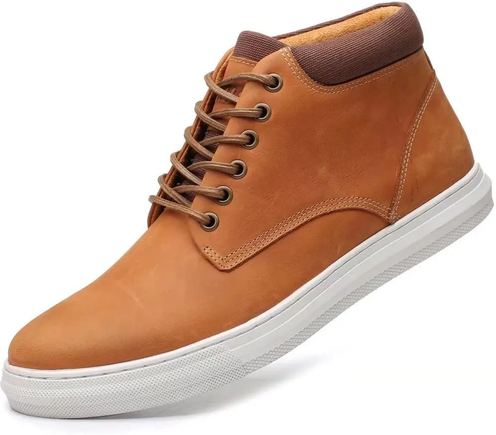 Arkbird Casual Sneaker Shoes, Lace-up Leather Chukka Boots for Men
