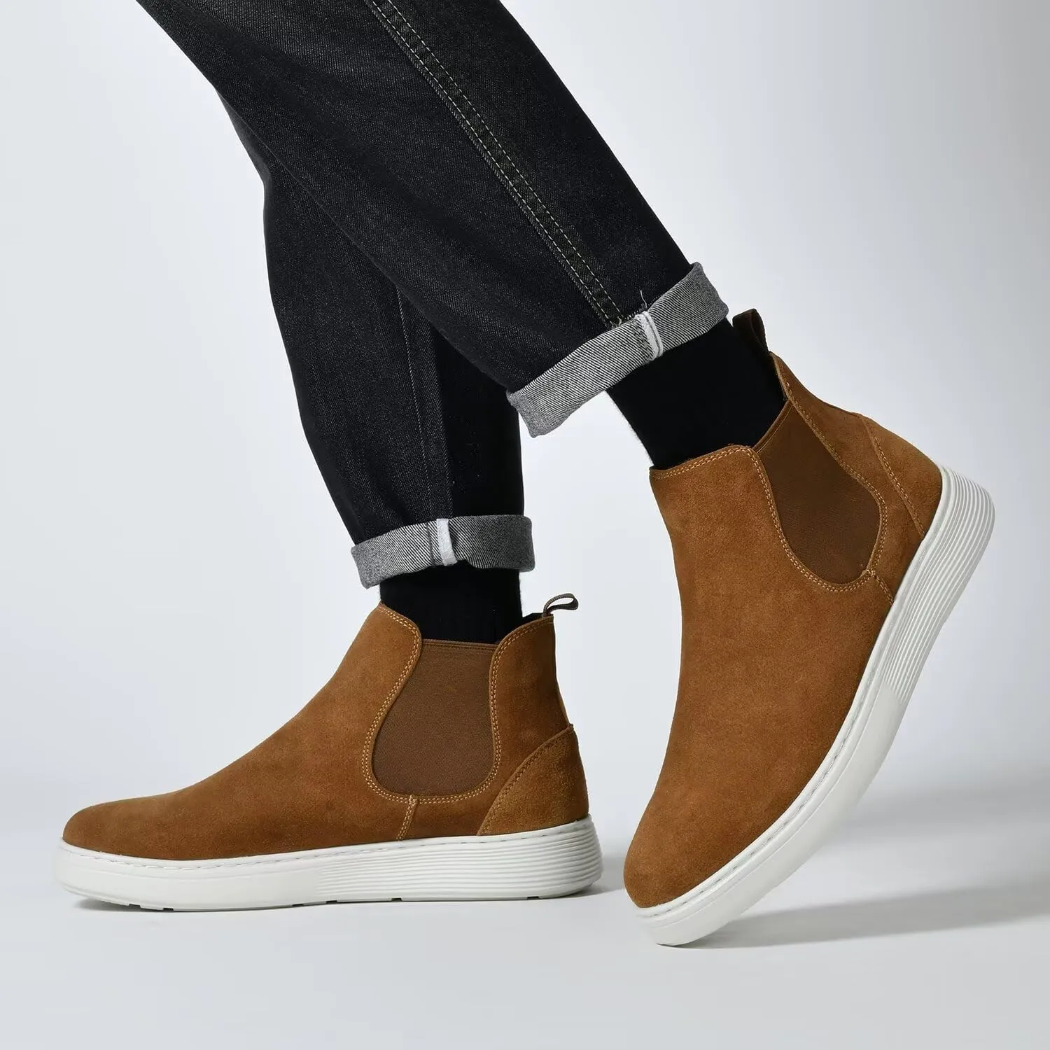 Arkbird Casual Sneaker Shoes, Lace-up Leather Chukka Boots for Men