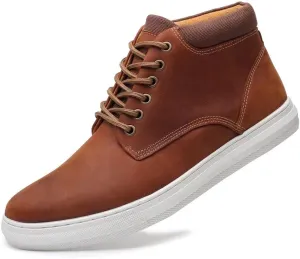 Arkbird Casual Sneaker Shoes, Lace-up Leather Chukka Boots for Men