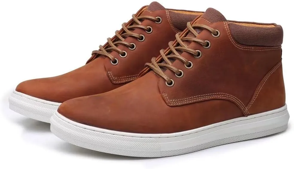 Arkbird Casual Sneaker Shoes, Lace-up Leather Chukka Boots for Men