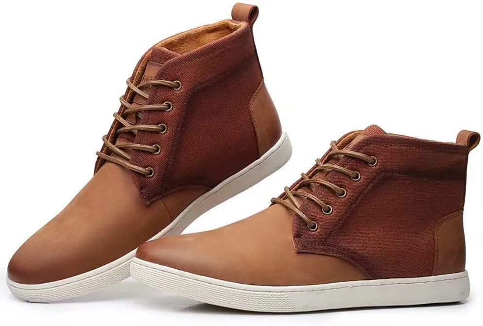 Arkbird Casual Sneaker Shoes, Lace-up Leather Chukka Boots for Men
