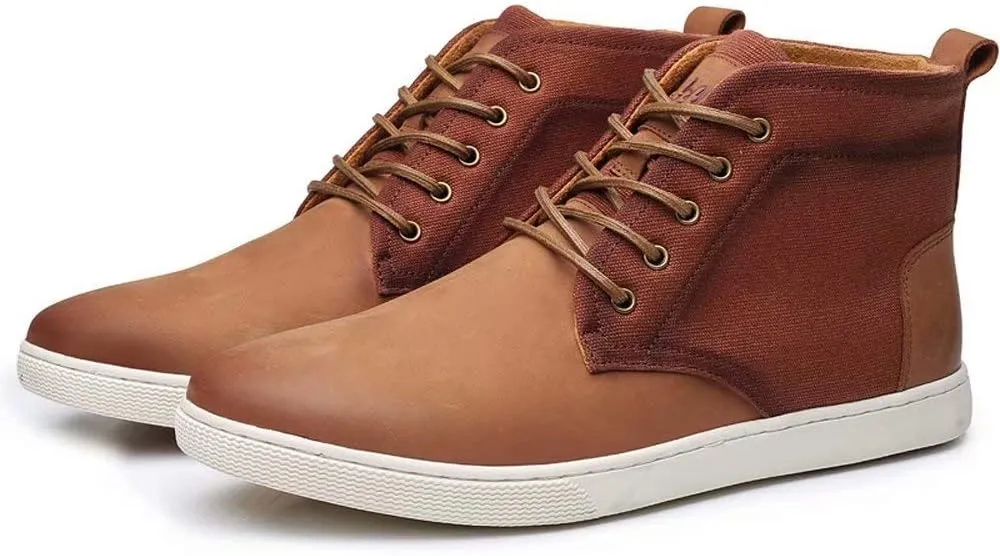 Arkbird Casual Sneaker Shoes, Lace-up Leather Chukka Boots for Men