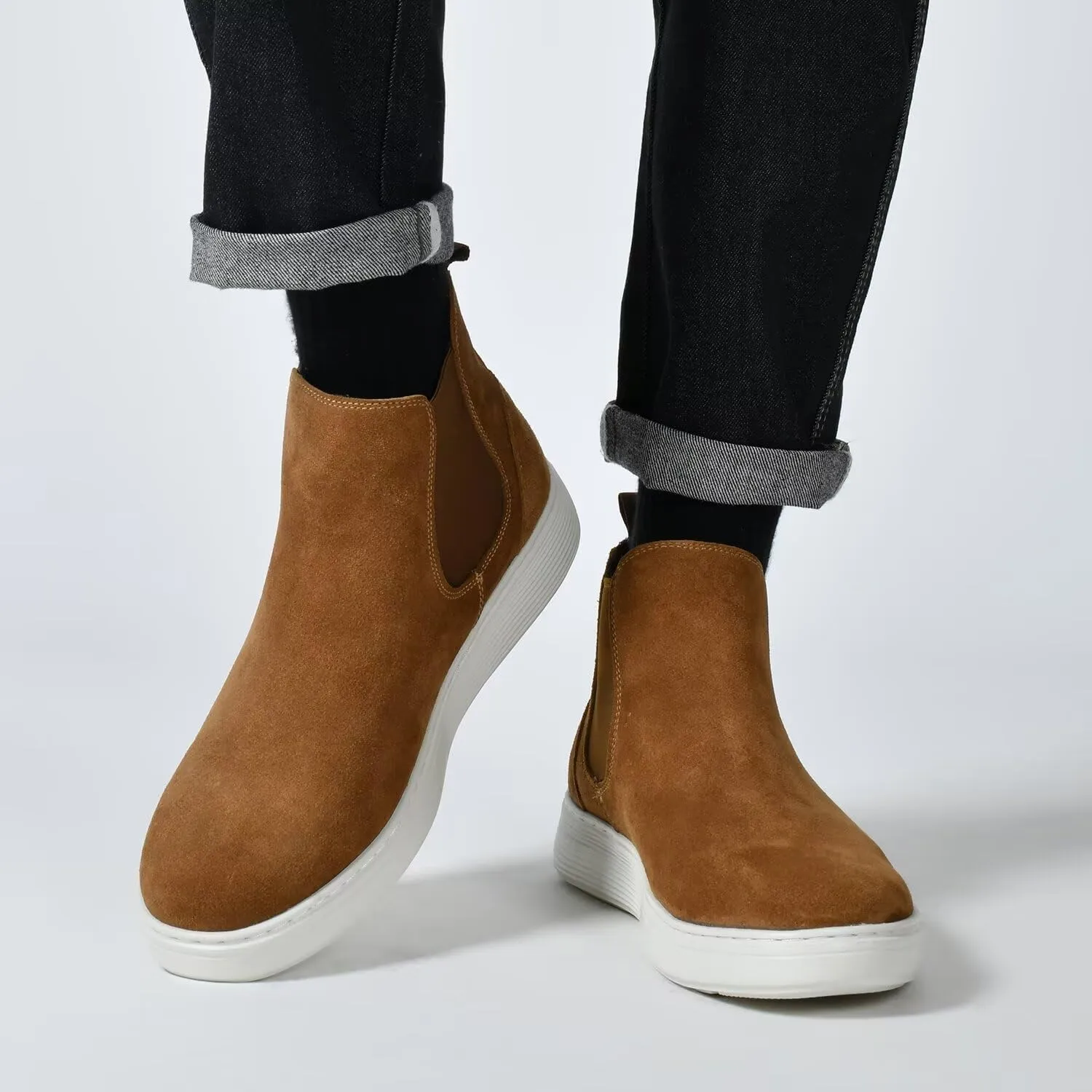 Arkbird Casual Sneaker Shoes, Lace-up Leather Chukka Boots for Men