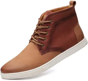 Arkbird Casual Sneaker Shoes, Lace-up Leather Chukka Boots for Men