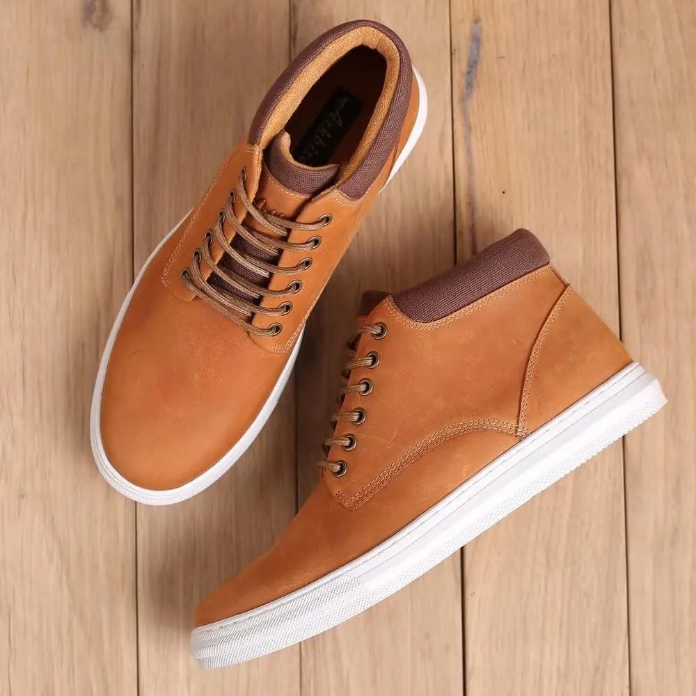Arkbird Casual Sneaker Shoes, Lace-up Leather Chukka Boots for Men