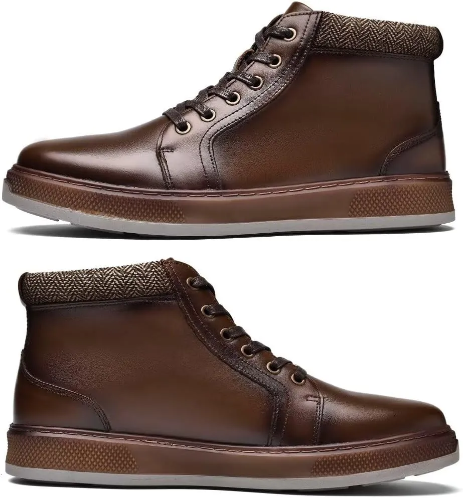 Arkbird Casual Sneaker Shoes, Lace-up Leather Chukka Boots for Men
