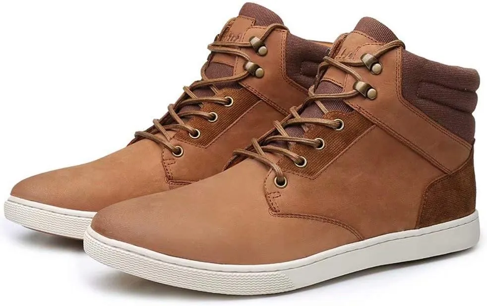 Arkbird Casual Sneaker Shoes, Lace-up Leather Chukka Boots for Men