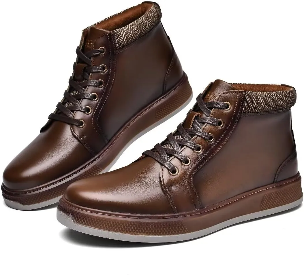 Arkbird Casual Sneaker Shoes, Lace-up Leather Chukka Boots for Men