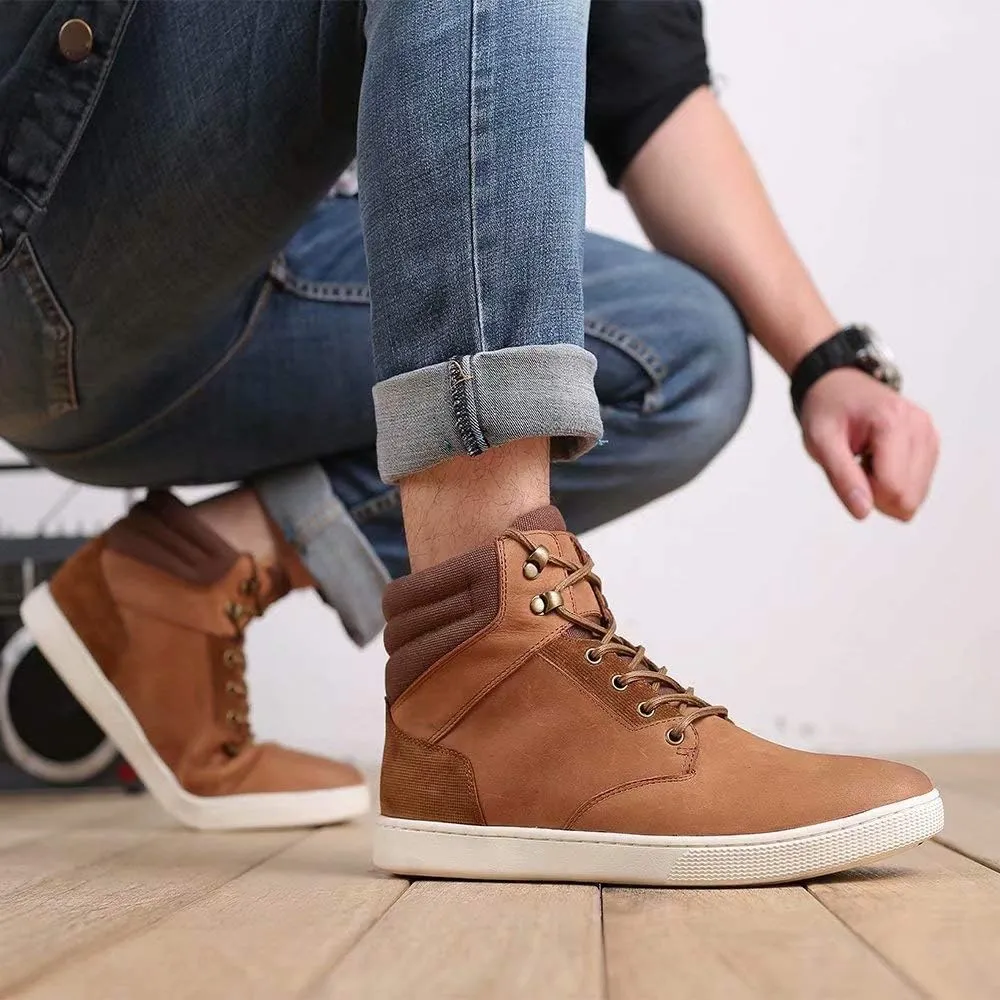 Arkbird Casual Sneaker Shoes, Lace-up Leather Chukka Boots for Men