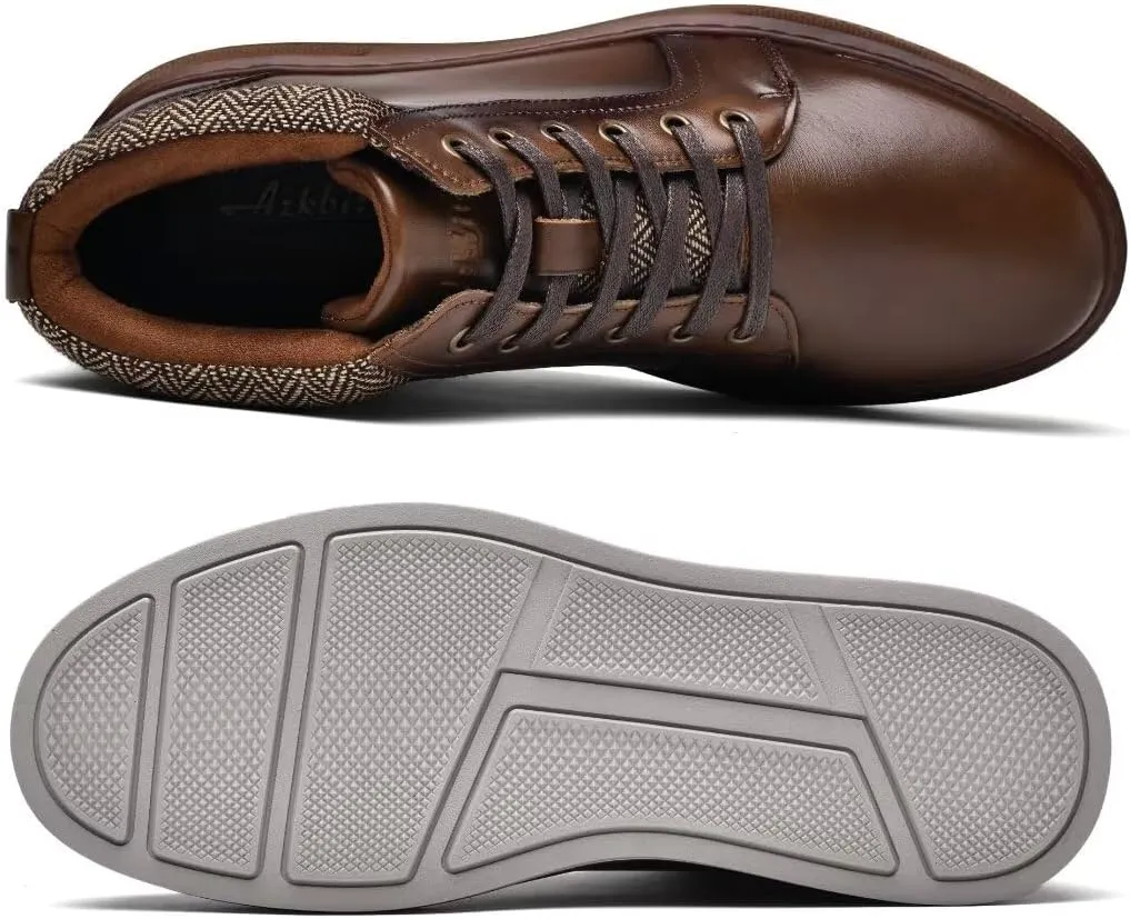 Arkbird Casual Sneaker Shoes, Lace-up Leather Chukka Boots for Men