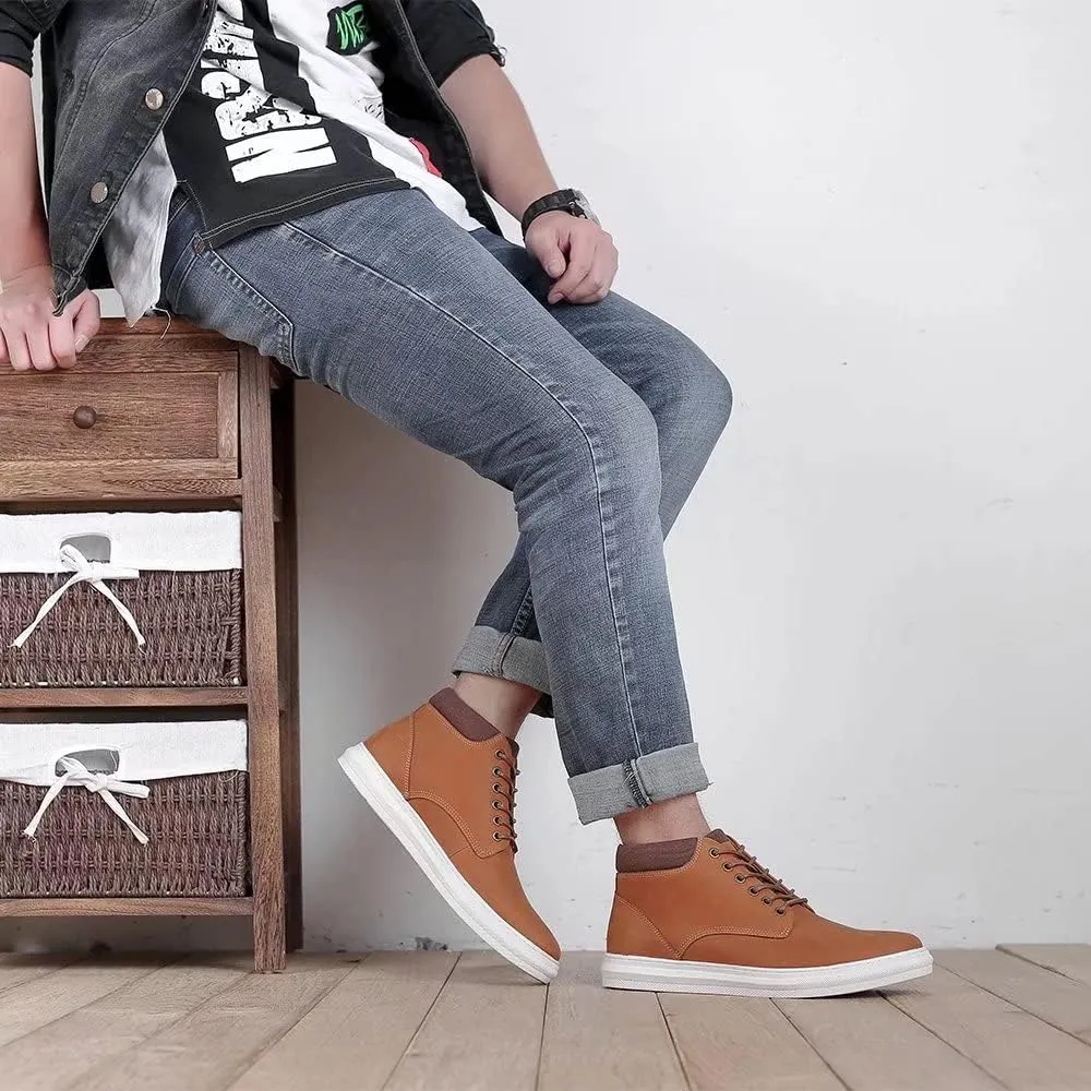 Arkbird Casual Sneaker Shoes, Lace-up Leather Chukka Boots for Men