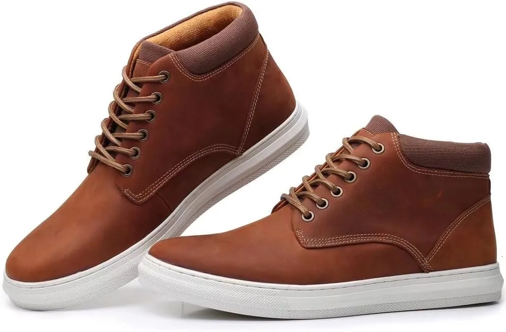 Arkbird Casual Sneaker Shoes, Lace-up Leather Chukka Boots for Men