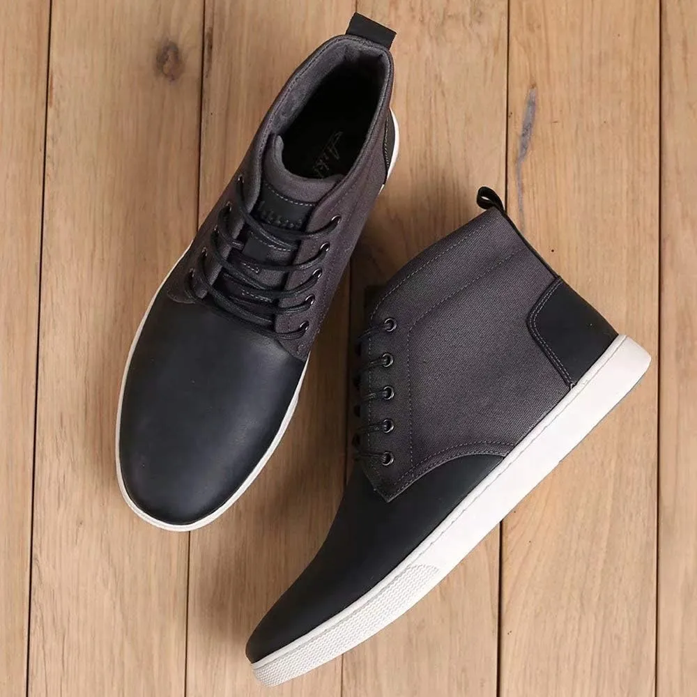 Arkbird Casual Sneaker Shoes, Lace-up Leather Chukka Boots for Men