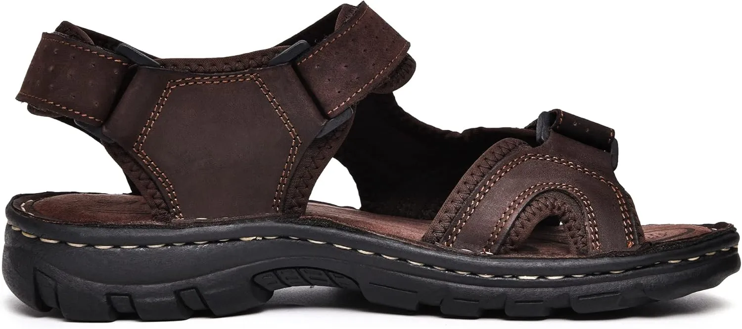 Arkbird Men's Leather Sandals Athletic Fisherman Sandal Outdoor Comfortable and Stylish Casual Summer Slip On Shoes for Men