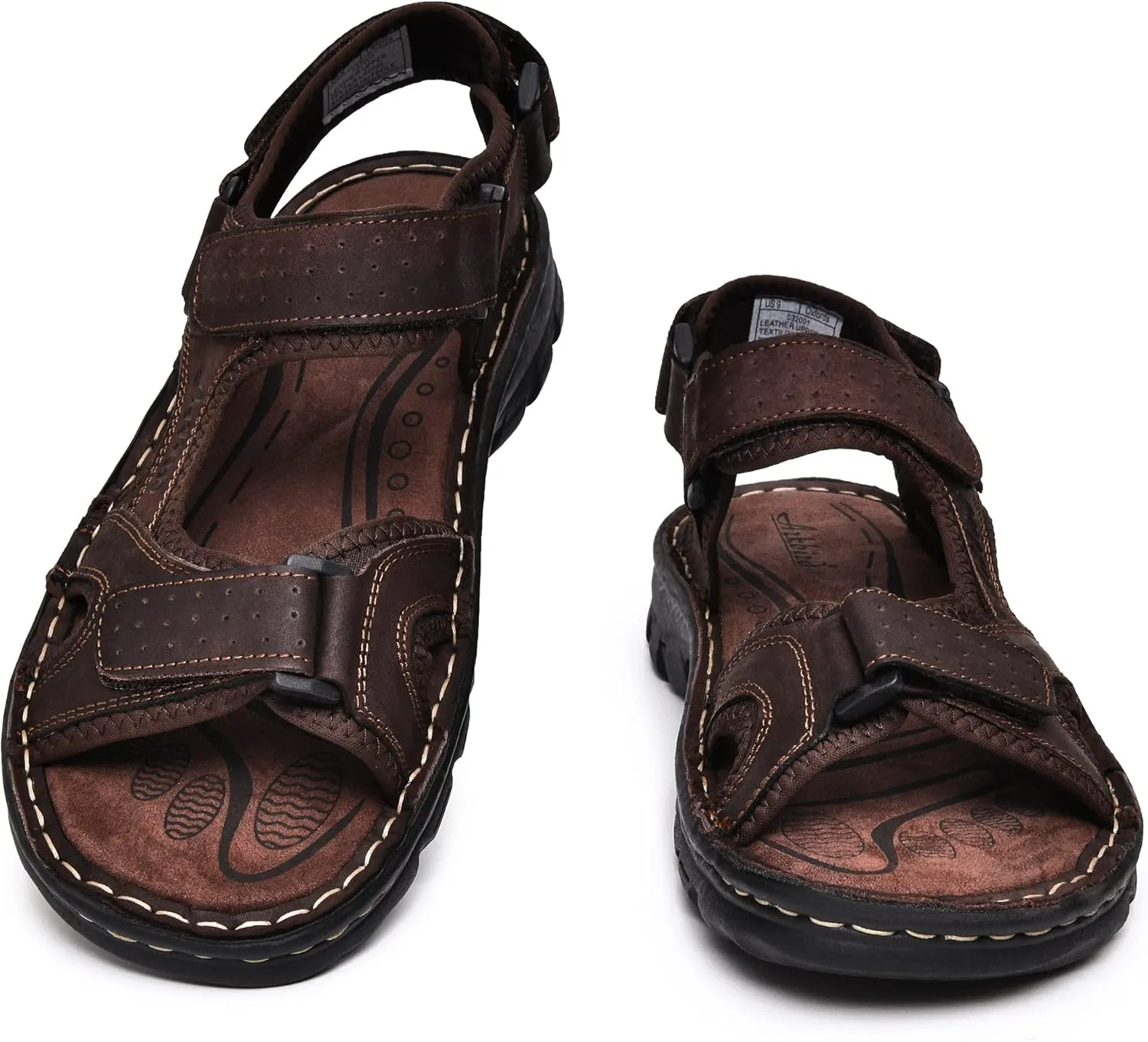 Arkbird Men's Leather Sandals Athletic Fisherman Sandal Outdoor Comfortable and Stylish Casual Summer Slip On Shoes for Men