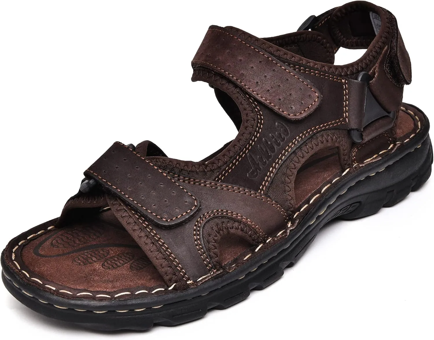 Arkbird Men's Leather Sandals Athletic Fisherman Sandal Outdoor Comfortable and Stylish Casual Summer Slip On Shoes for Men