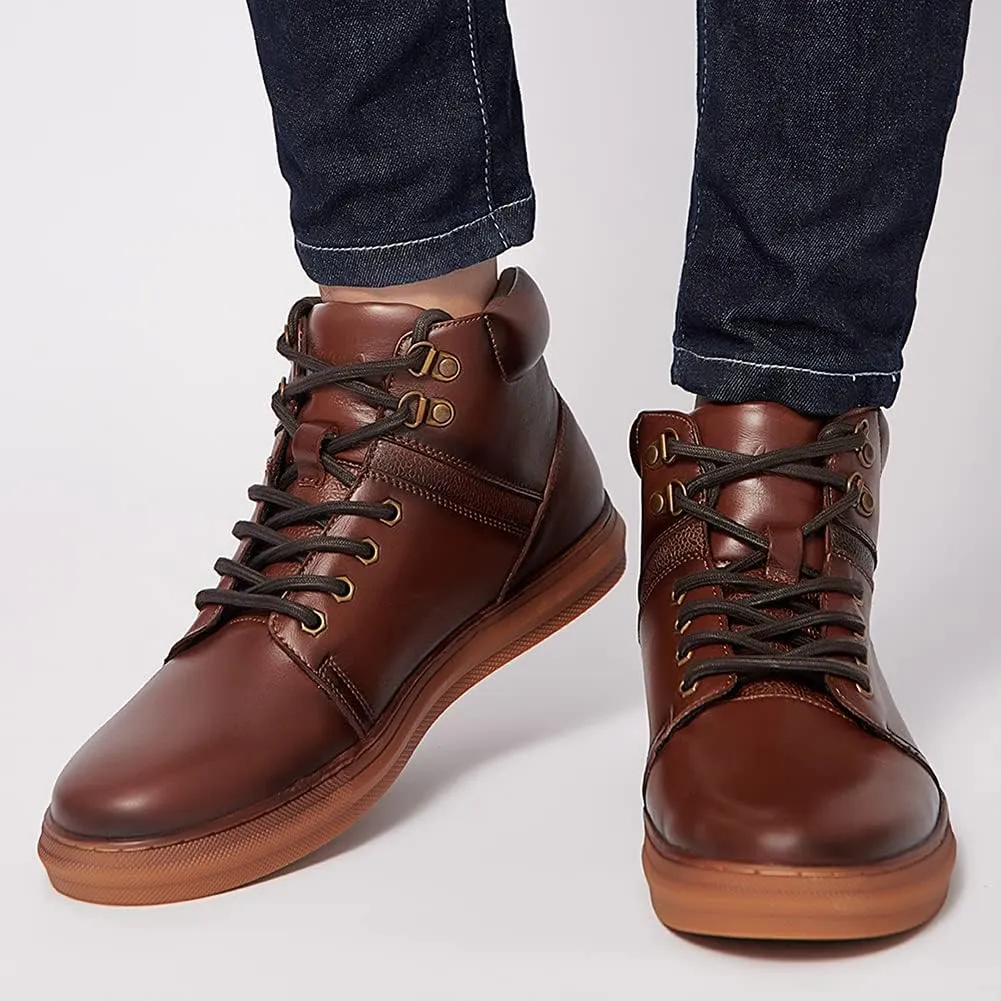 Arkbird Mens Oxford Dress Boots Fashion Casual Genuine Leather Brogue Chukka Ankle Boot for Men