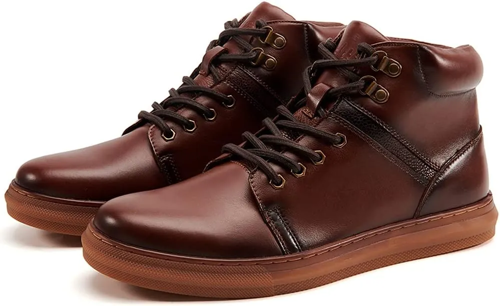 Arkbird Mens Oxford Dress Boots Fashion Casual Genuine Leather Brogue Chukka Ankle Boot for Men