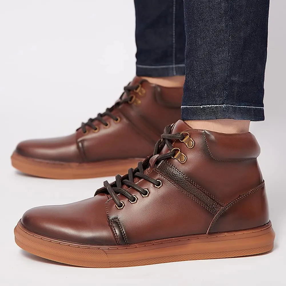 Arkbird Mens Oxford Dress Boots Fashion Casual Genuine Leather Brogue Chukka Ankle Boot for Men